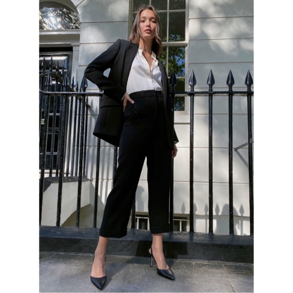 Aritzia Black High-Waisted Trousers